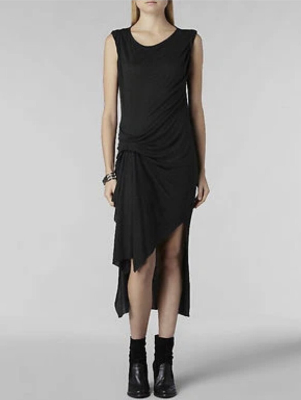 All Saints Riviera Jersey Dress Charcoal 4